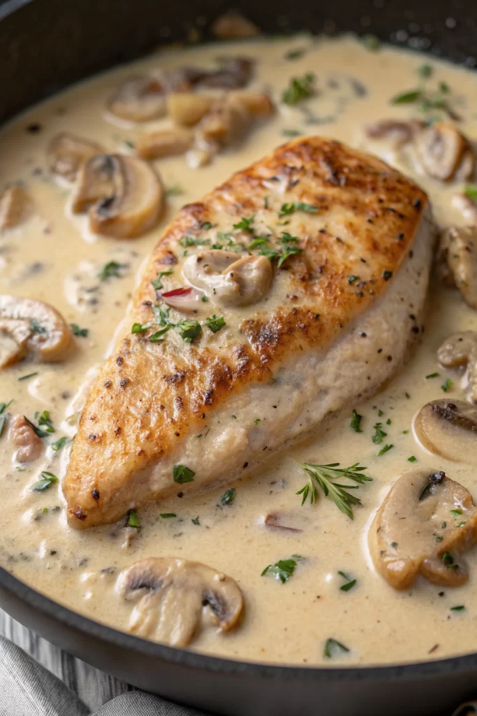 Creamy Garlic Mushroom Chicken Recipe