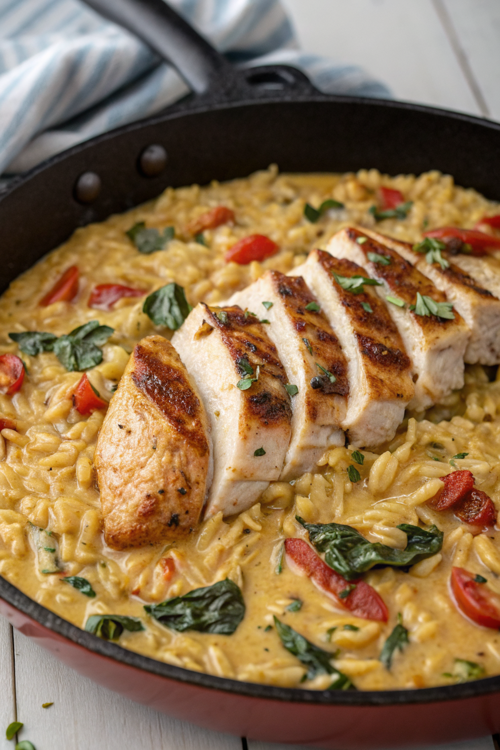 Creamy Tuscan Chicken Orzo Recipe