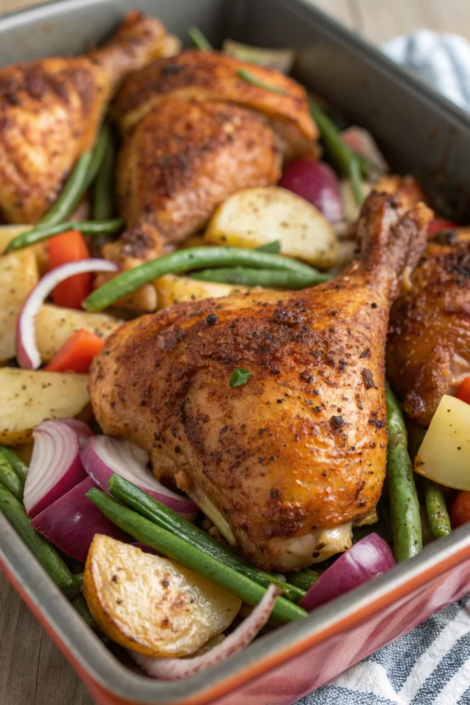 Crispy Oven-Baked Chicken Thighs with Veggies