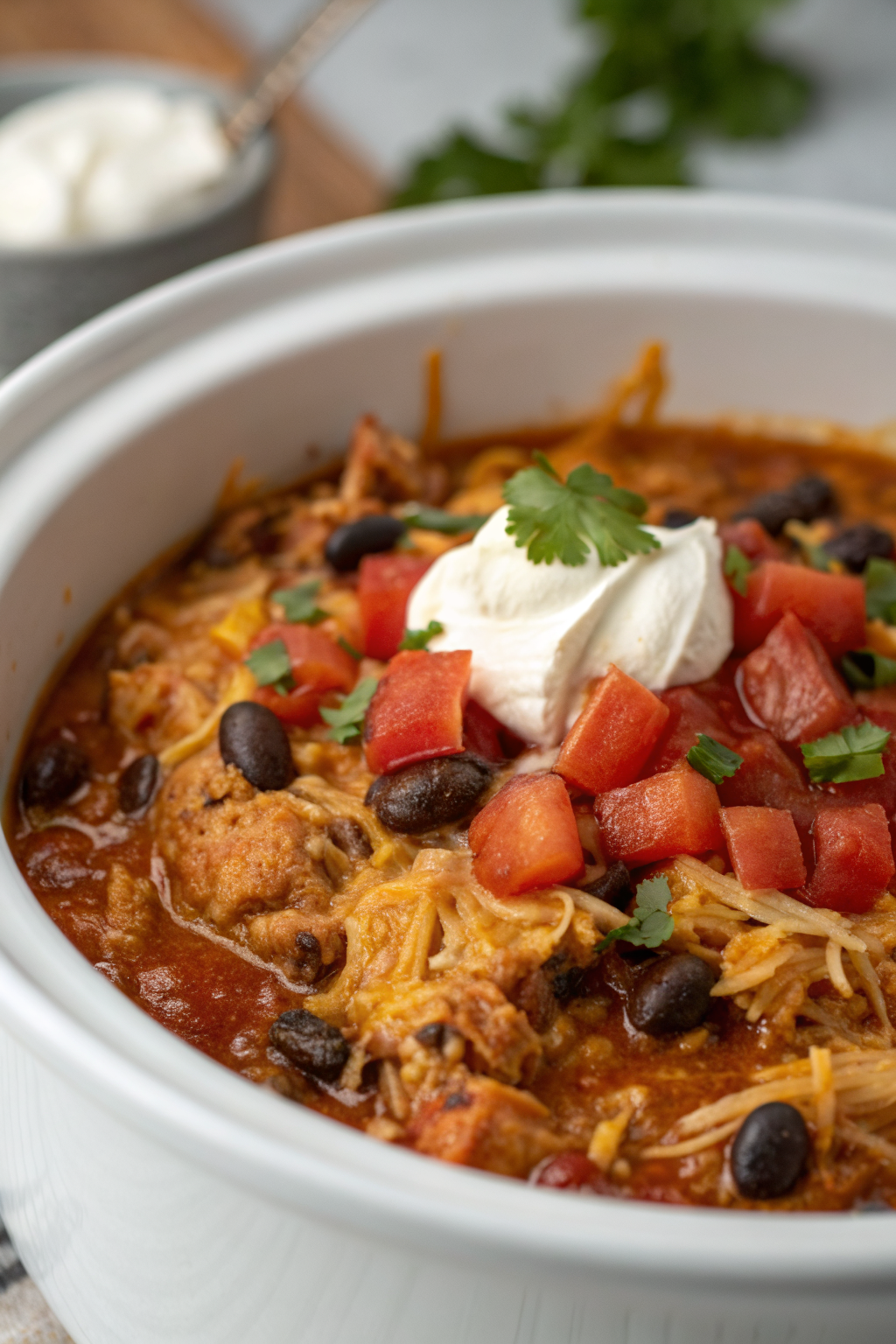 Crockpot Chicken Enchilada Casserole Recipe