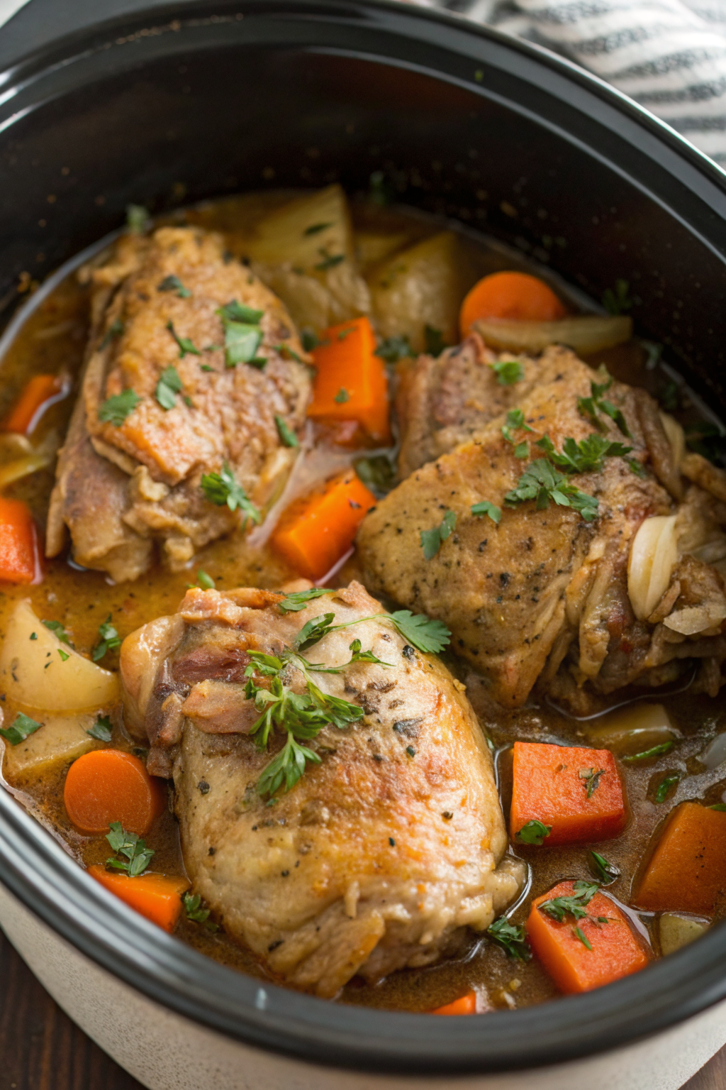 Crockpot Chicken Thigh Pot Roast Recipe