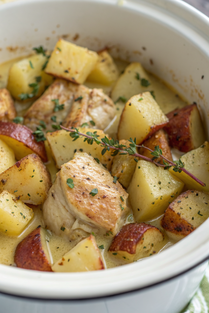Garlic Parmesan Crockpot Chicken and Potatoes