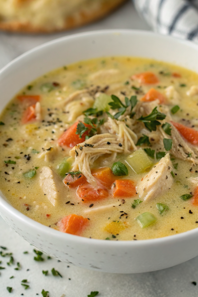Healthy Chicken Pot Pie Soup Recipe