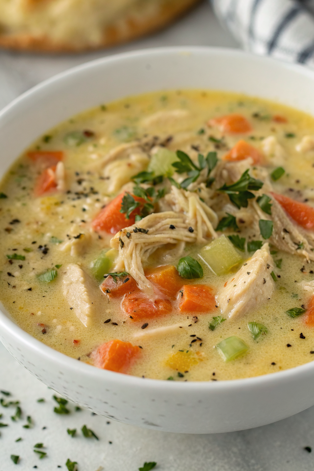 Healthy Chicken Pot Pie Soup Recipe
