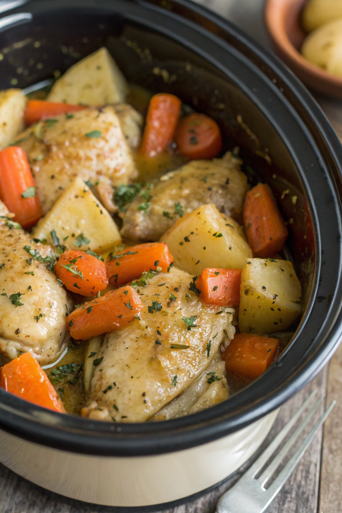 Slow Cooker Garlic Butter Chicken and Veggies