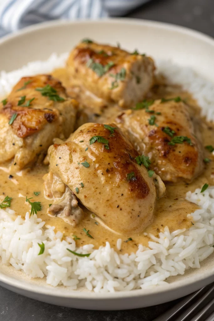 Smothered Chicken and Rice Recipe