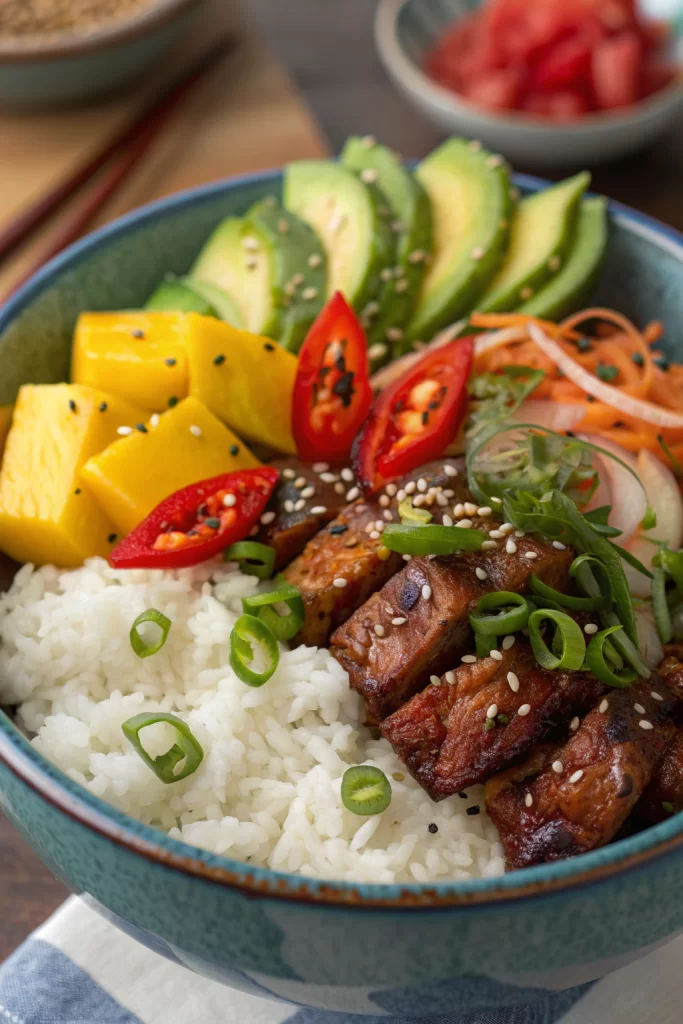 Sweet Chili Chicken Rice Bowls with Chicken Thighs