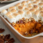 Classic Sweet Potato Casserole with Pecans Marshmallows
