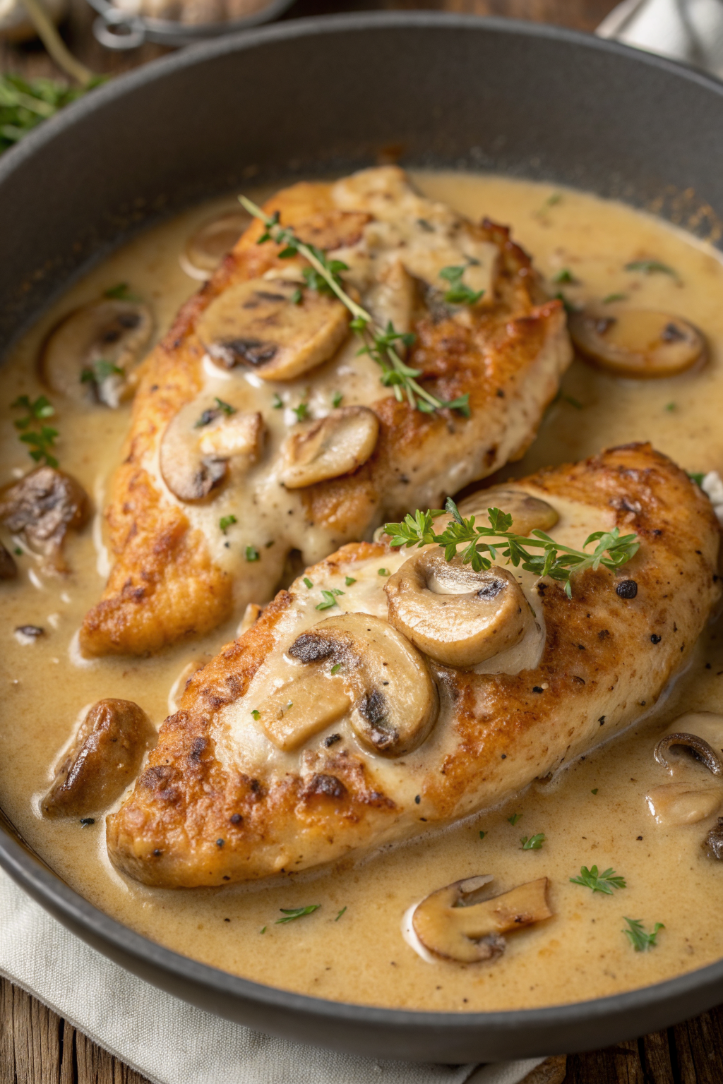 Creamy Mushroom Asiago Chicken Recipe