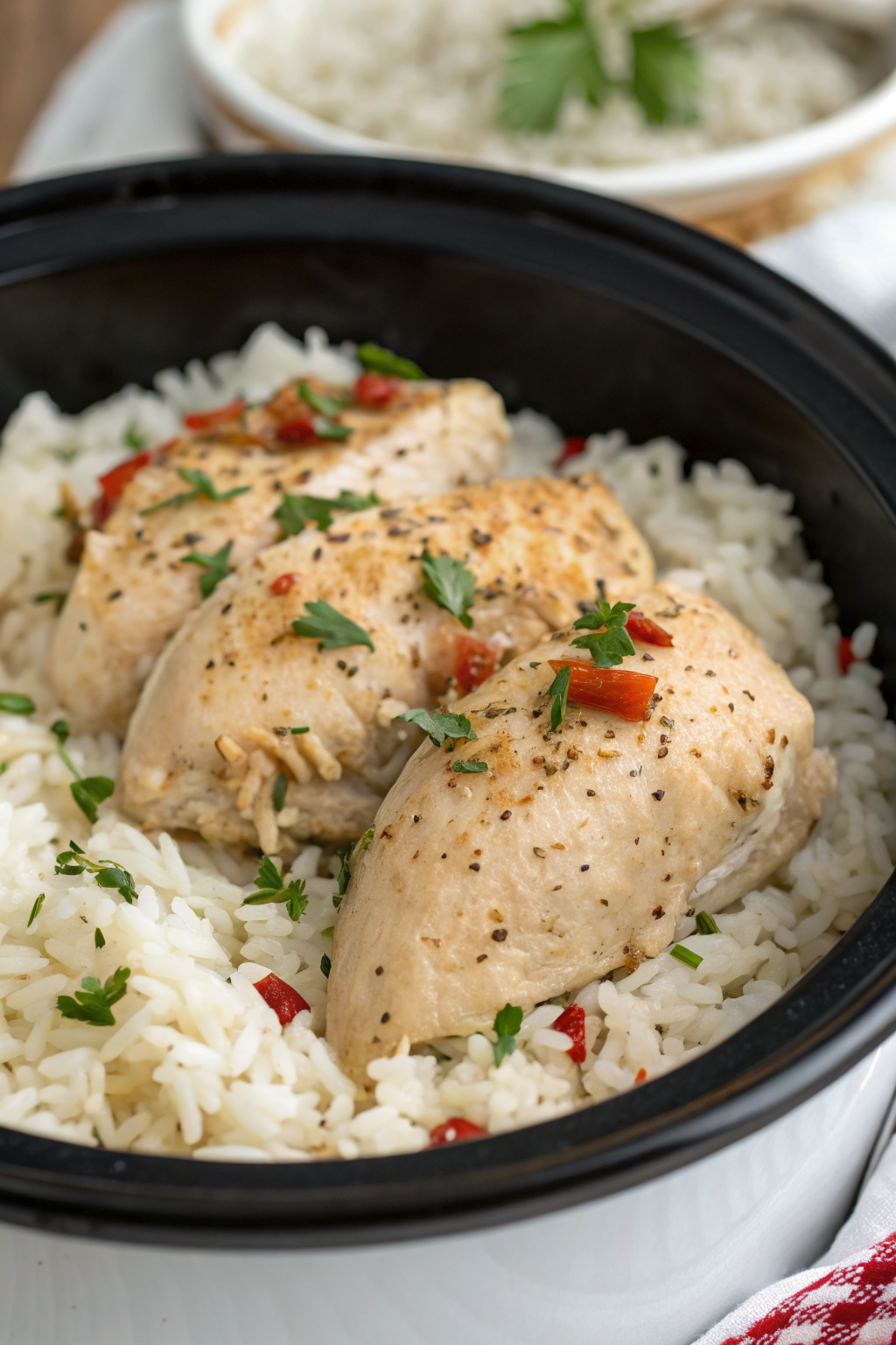 Crock Pot No Peek Chicken with Rice