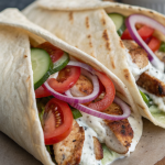 Crockpot Greek Chicken Pitas with Tzatziki