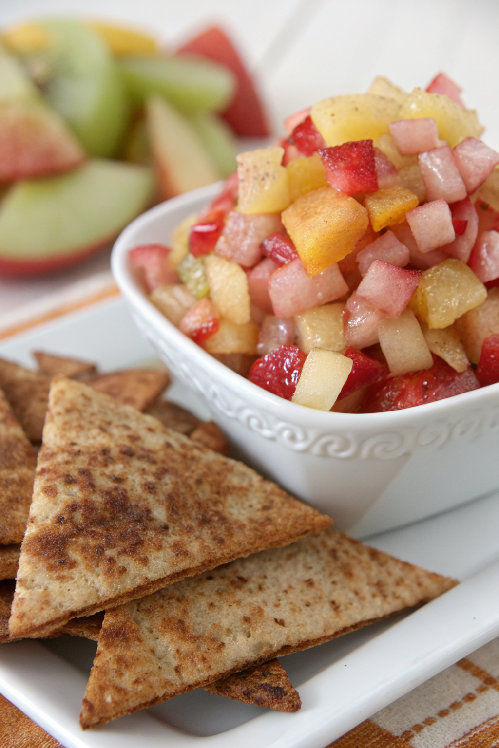 Fruit Salsa with Cinnamon Crisps