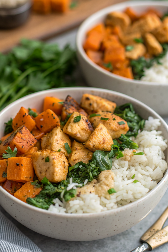 Healthy Chicken and Sweet Potato Bowls Recipe
