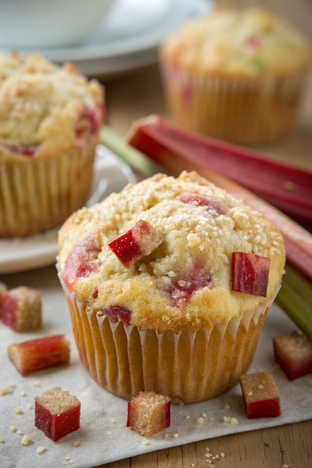Homemade Baked Rhubarb Muffins Recipe