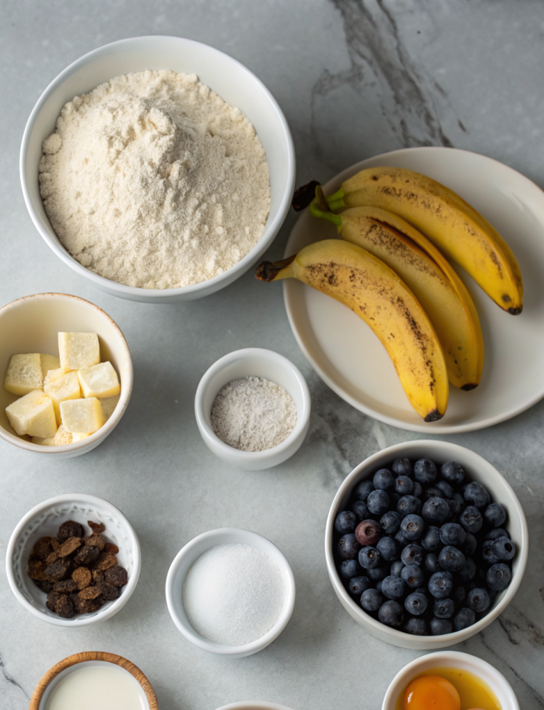 Ingredients Blueberry Banana Muffins Recipe