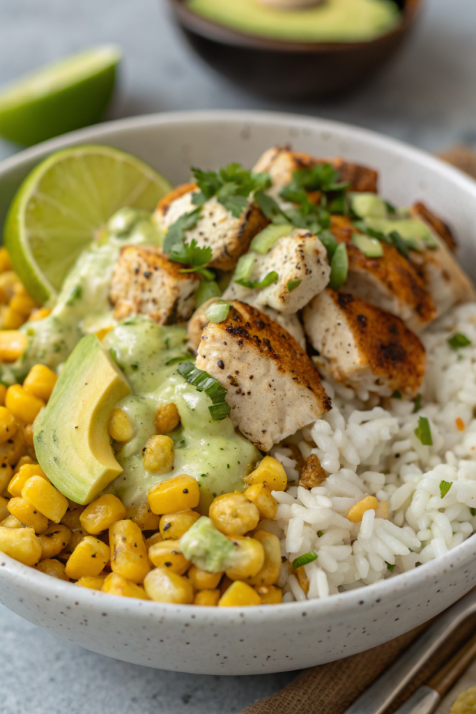 Street Corn Chicken Rice Bowl Recipe