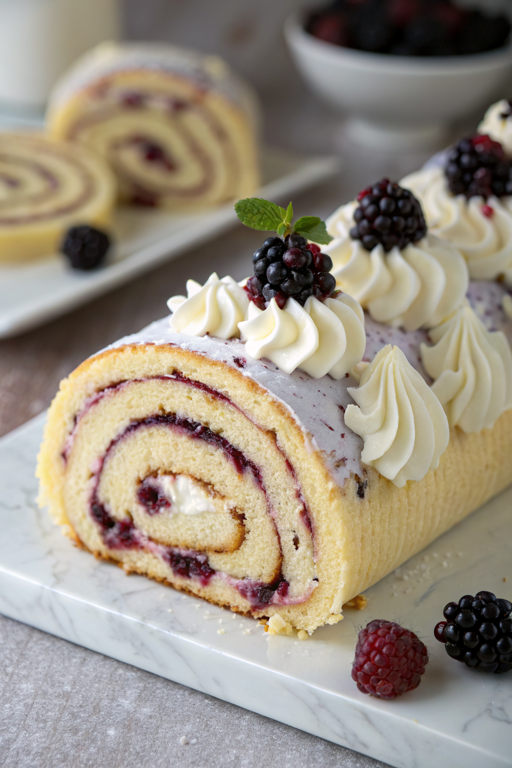 Blackberry Lemon Cake Roll Recipe