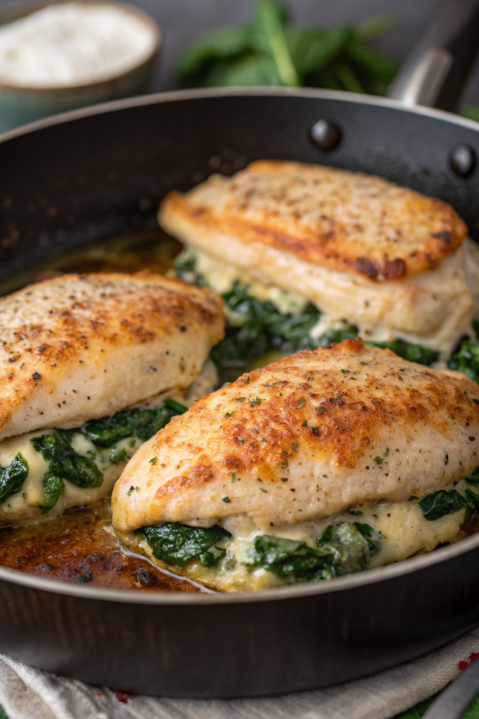 Cheesy Spinach Stuffed Chicken Breast Recipe