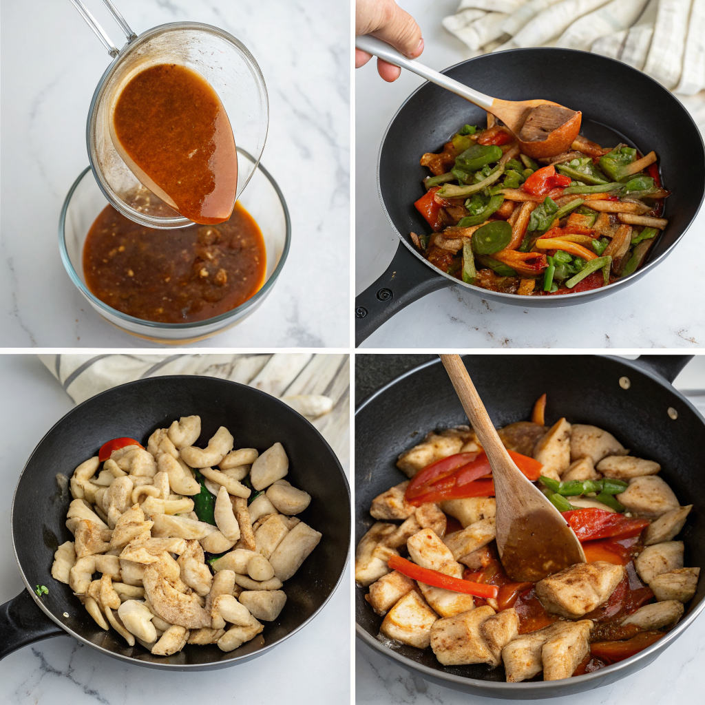 Combine Chicken with Sauce