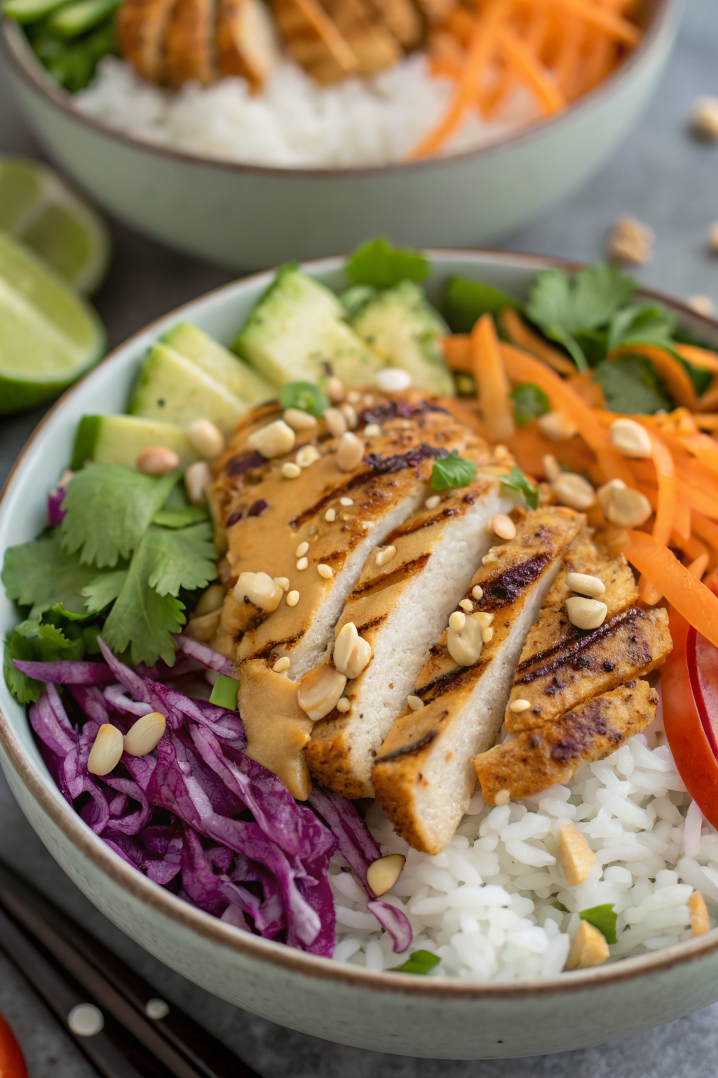 Creamy Thai Peanut Chicken Bowl Recipe