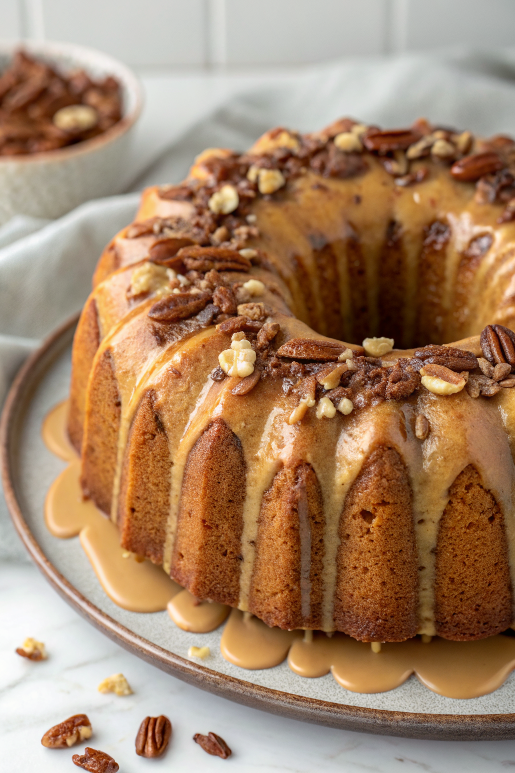 Glazed Bourbon Pecan Pound Cake Recipe