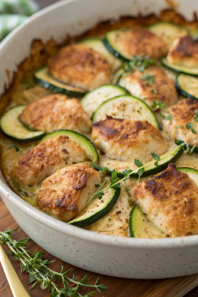 High Protein Chicken Zucchini Bake Recipe