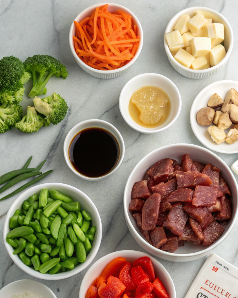 Ingredients Beef Stir Fry Recipe with 3 Ingredient Sauce