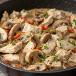 Leftover Turkey in Creamy Mushroom Sauce