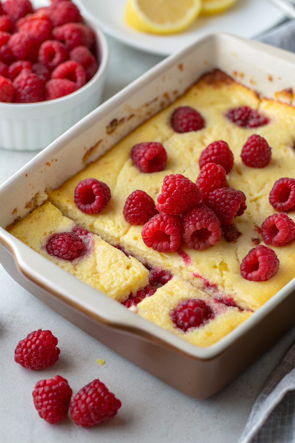 Lemon Raspberry Cottage Cheese Bake Recipe
