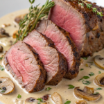 Oven Roasted Beef Tenderloin with Mushroom Sauce
