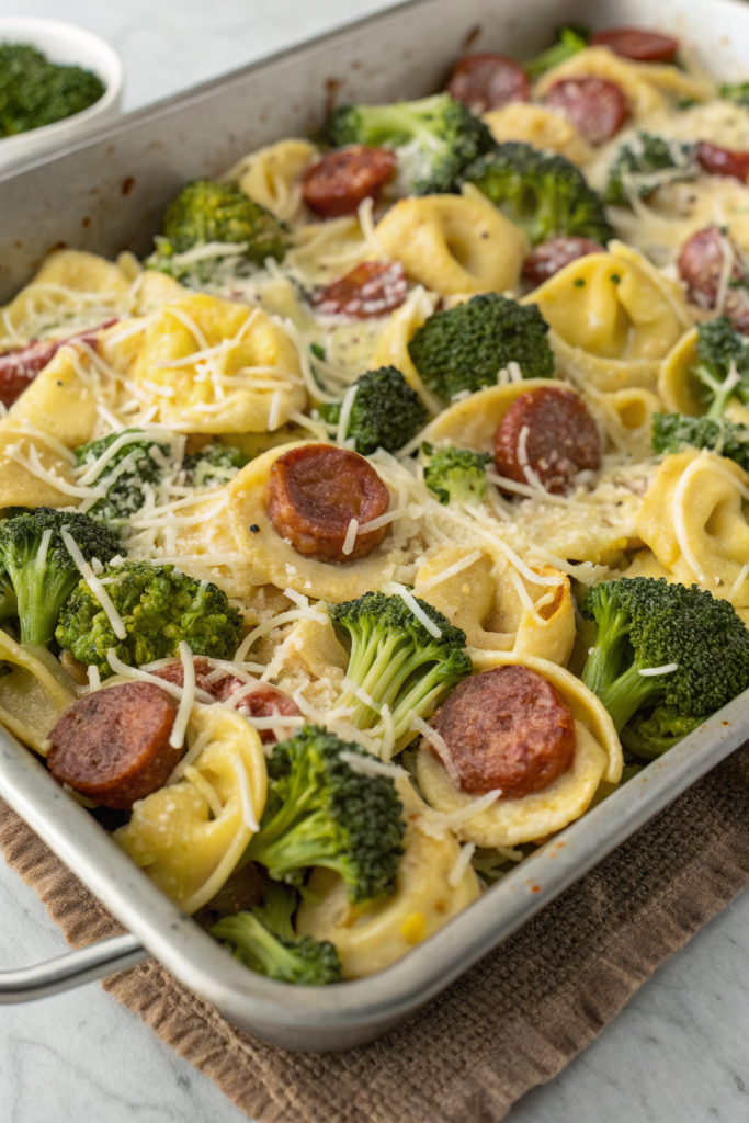 Sheet Pan Broccoli Tortellini Bake Recipe