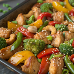 Sheet Pan Cashew Chicken Recipe