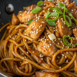 Sticky Garlic Chicken Noodles Recipe
