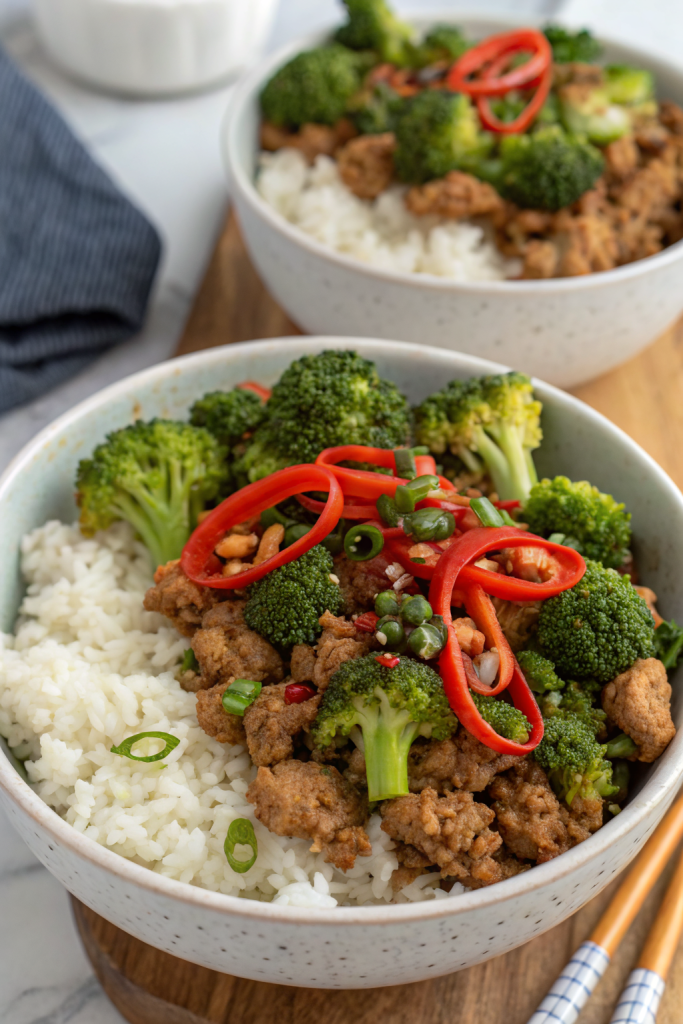 Sweet and Spicy Turkey Broccoli Bowls Recipe