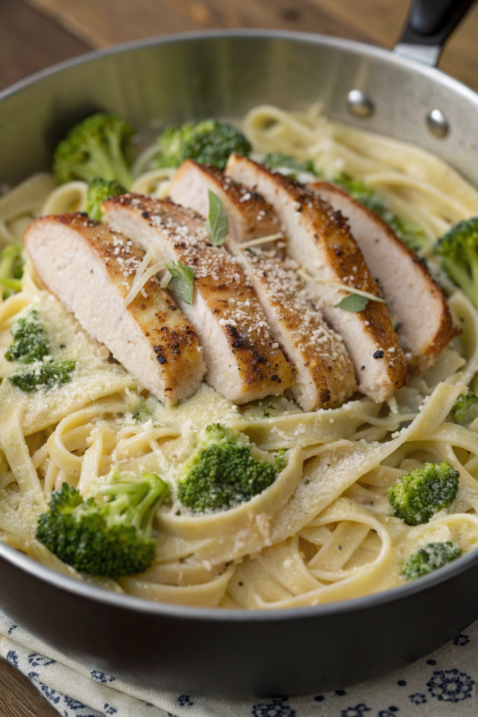 High Protein Skinny Chicken Broccoli Alfredo Recipe