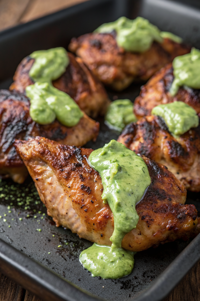 Peruvian Grilled Chicken with Creamy Green Sauce